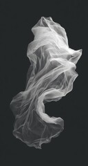 Fototapeta premium Delicate white fabric, draped in motion