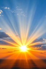 Stunning Sunrise Over Mountains, Vivid Colors Blending in the Sky, A New Day Begins Brightly