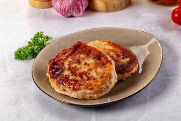 Fried salmon minced fish cutlet