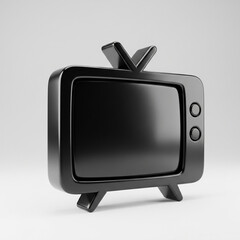 icon tv set on white background