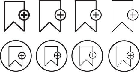 Bookmark icon or favorite icons set. Minimalist Bookmark icons. bookmark icon, bookmark symbol vector symbol,
