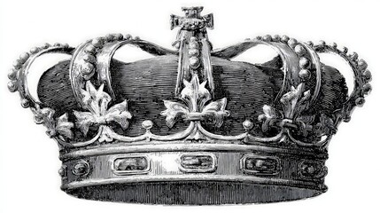 Vintage Detailed Crown Illustration