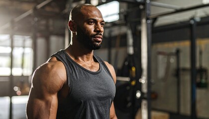Focused man in gym