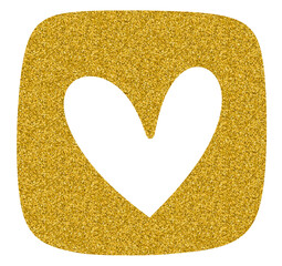 golden heart doodle drawing glitter shiny element