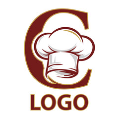 Chef Hat Culinary Logo, Restaurant Initial C Emblem