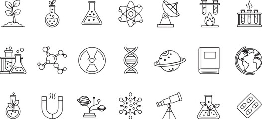 lab icons for business purpose use line art icon set 