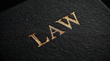 Fototapeta premium Close-up of a black textured book cover with the word 