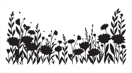 Naklejka premium grass and flowers