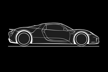 Naklejka premium Hand drawn car outline vector image. Vehicle art.