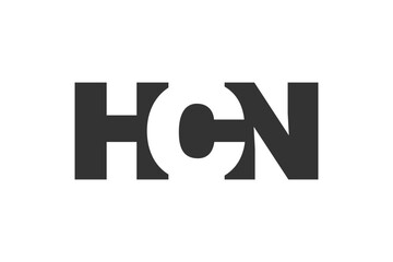 HCN logo design. Initial letter H C N bold font style for tech startups, consulting, corporate branding. Creative company name, headlines typography identity, trendy logotype.