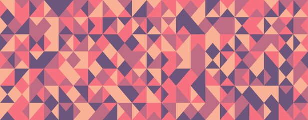 Abstract geometric pattern.  Warmtoned triangles  squares create a dynamic, vibrant design ideal for backgrounds, textiles, or website elements.