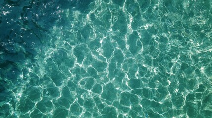 Obraz premium Aerial view of clear turquoise ocean water. Neural network AI generated