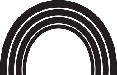 Naklejka premium Stylized Rainbow Arc in Black Silhouette | Modern Abstract Weather Illustration Vector Format