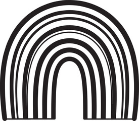 Stylized Rainbow Arc in Black Silhouette | Modern Abstract Weather Illustration Vector Format