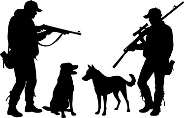 silhouette of a hunter with a deer, silhouette, vector, gun, soldier, rifle, war, illustration, people, army, weapon, military, fishing, music, hunter, woman, men, art, fisherman, fish, black, sniper,