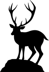 silhouette of a hunter with a deer, silhouette, vector, gun, soldier, rifle, war, illustration, people, army, weapon, military, fishing, music, hunter, woman, men, art, fisherman, fish, black, sniper,