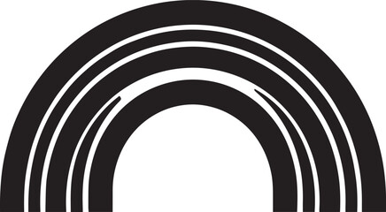 Obraz premium Stylized Rainbow Arc in Black Silhouette | Modern Abstract Weather Illustration Vector Format