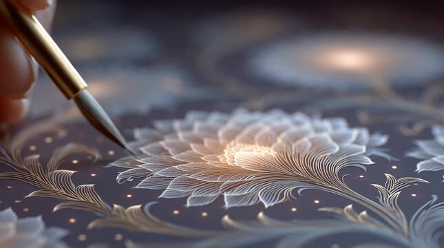 Thai Ornamental Line Art Brush Flow