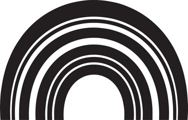 Stylized Rainbow Arc in Black Silhouette | Modern Abstract Weather Illustration Vector Format