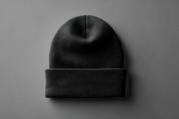 Chic black beanie mockup for trendy promotional use in fashion merchandising and lifestyle branding