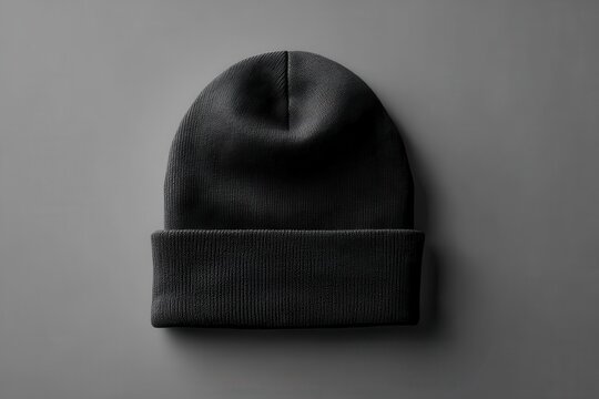 Chic black beanie mockup for trendy promotional use in fashion merchandising and lifestyle branding