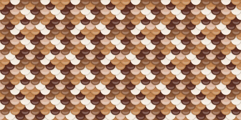 Elegant, seamless pattern of overlapping scales in earthy tones.  Perfect for backgrounds, textures, or design elements. Evokes feelings of nature, luxury, and sophistication. © Olena
