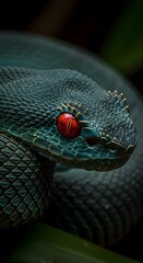 Close-up of a green snake in grass, its patterned skin resembling a natural texture, or an isolated brown python on a stone, its scales a fascinating abstract pattern