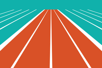 Running Track Lanes Graphic Design Illustration Teal Red White