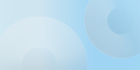 Simple minimalist banner background  pastel colorful  blue and white gradations. Circle effect style modern