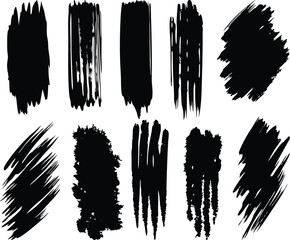 Set of black brush bundle design