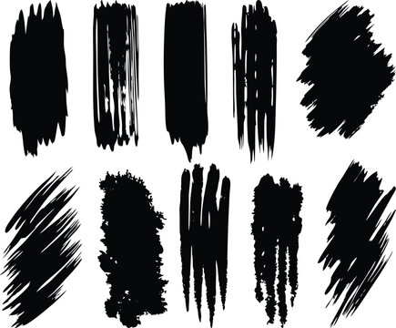 Set of black brush bundle design