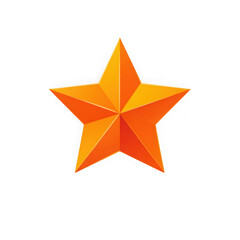 Obraz premium A bright orange five pointed star with sharp edges and a subtle gradient effect isolated on transparent background