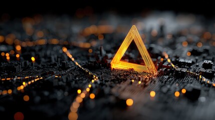 Network error digital map with warning alert and disconnected lines, internet connection failure concept for tech, design, ads