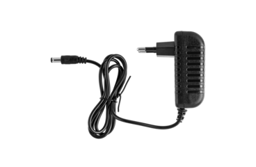 A 3.5mm AC/DC power adapter cable stands out on an isolated white background. Its compact design suits versatile electronic applications