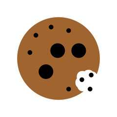 chocolate chip cookie icon vector illustration