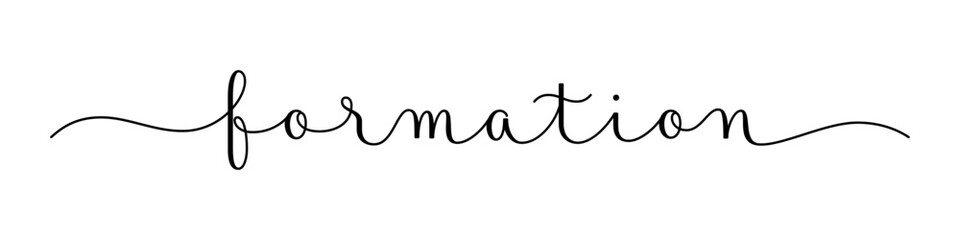 FORMATION (TRAINING in French) black brush calligraphy banner with swashes