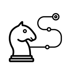  Chess strategy path, game progression - vector icon