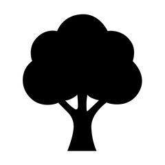Tree flat icon. Wood simple illustration
