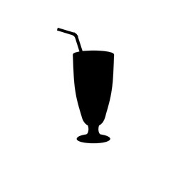 Milk shake silhouette vector flat illustration design.