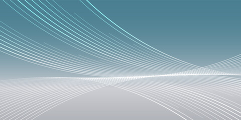 A serene abstract backdrop featuring blue and grey hues is graced with graceful, curving lines, creating an atmosphere of calm and understated elegance, perfect for any design project