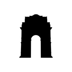 India gate delhi silhouette vector flat illustration design.