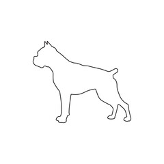 Boxer dog outline icon vector flat illustration design.