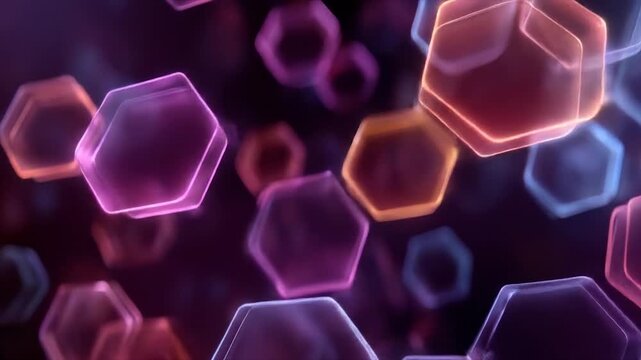 Glowing Hexagons Abstract Background.