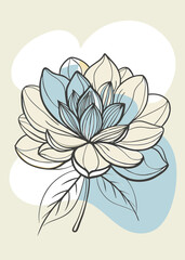 Fototapeta premium Elegant oversized floral vector in white and gold with fluid organic motion, perfect for beauty packaging, wedding invites, and premium design projects.