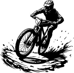 Naklejka premium mountain biking, cycling, bike rider, outdoor adventure, climb, vector bundle