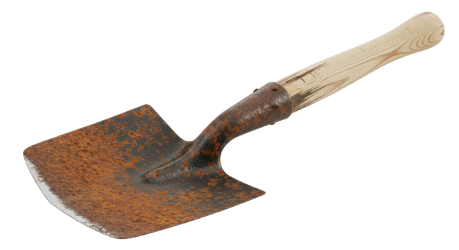 Isolated Rusty Shovel
