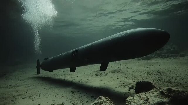 Underwater torpedo silhouette