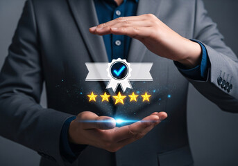 Achieve unparalleled customer satisfaction and top ratings with this visual representation of excellence, boosting brand reputation and driving business growth.