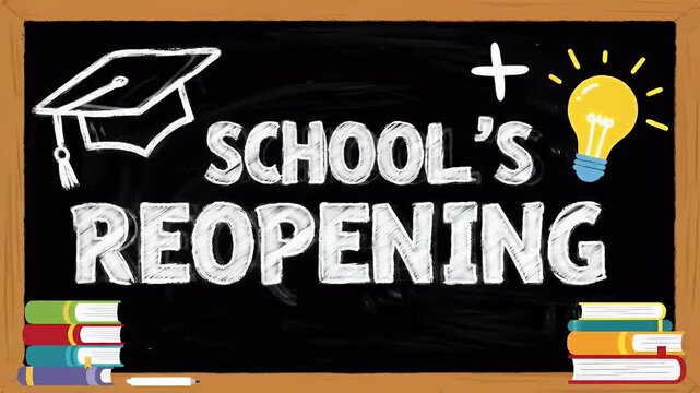 School reopening announcement graphic