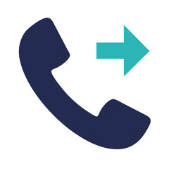 Call forwarding service icon vector illustration for phone system and communication apps